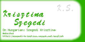 krisztina szegedi business card